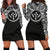 Kosrae Women Hoodie Dress - Kosrae Coat Of Arms Polynesian Black Color Black - Polynesian Pride