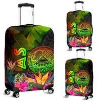 American Samoa Polynesian Luggage Covers - Hibiscus and Banana Leaves - Polynesian Pride