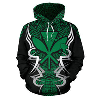 Kanaka Map Hoodie Green Armor Style - Polynesian Pride