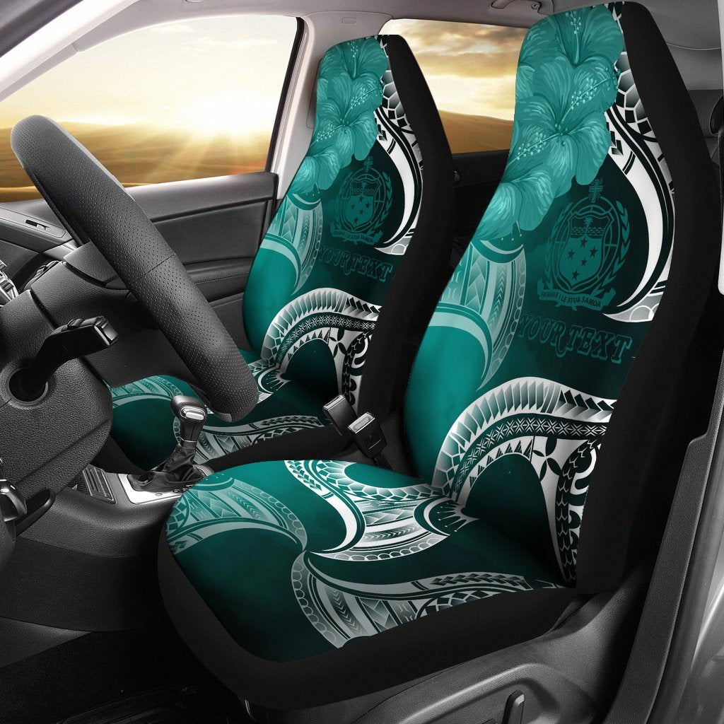 Samoa Custom Personalised Car Seat Covers - Samoa Seal Wave Style (Green) Universal Fit Green - Polynesian Pride