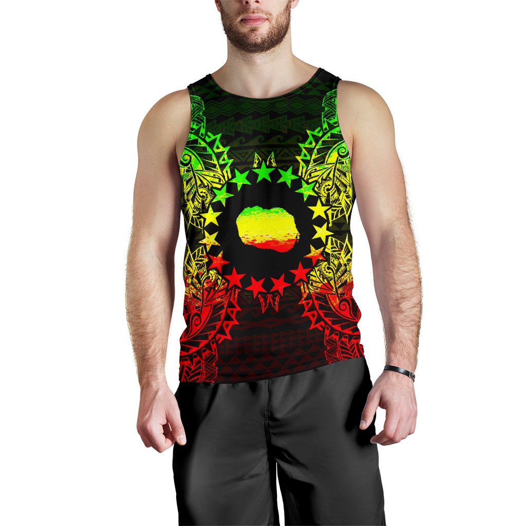 Cook Islands Polynesian Men Tank Top Map Reggae Reggae - Polynesian Pride