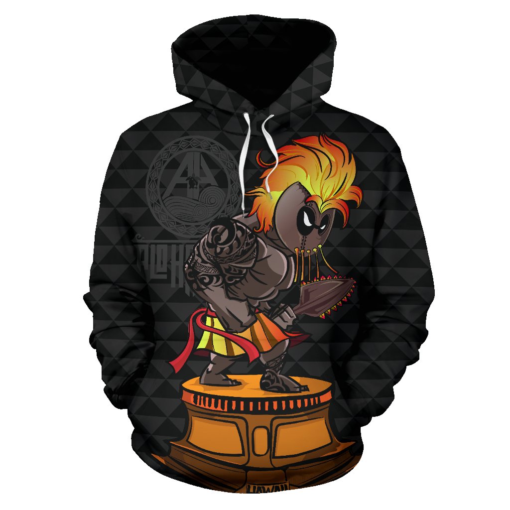 Polynesian Kakau Ohana Fighter Kanaka Warrior Hawaii Hoodie - Polynesian Pride