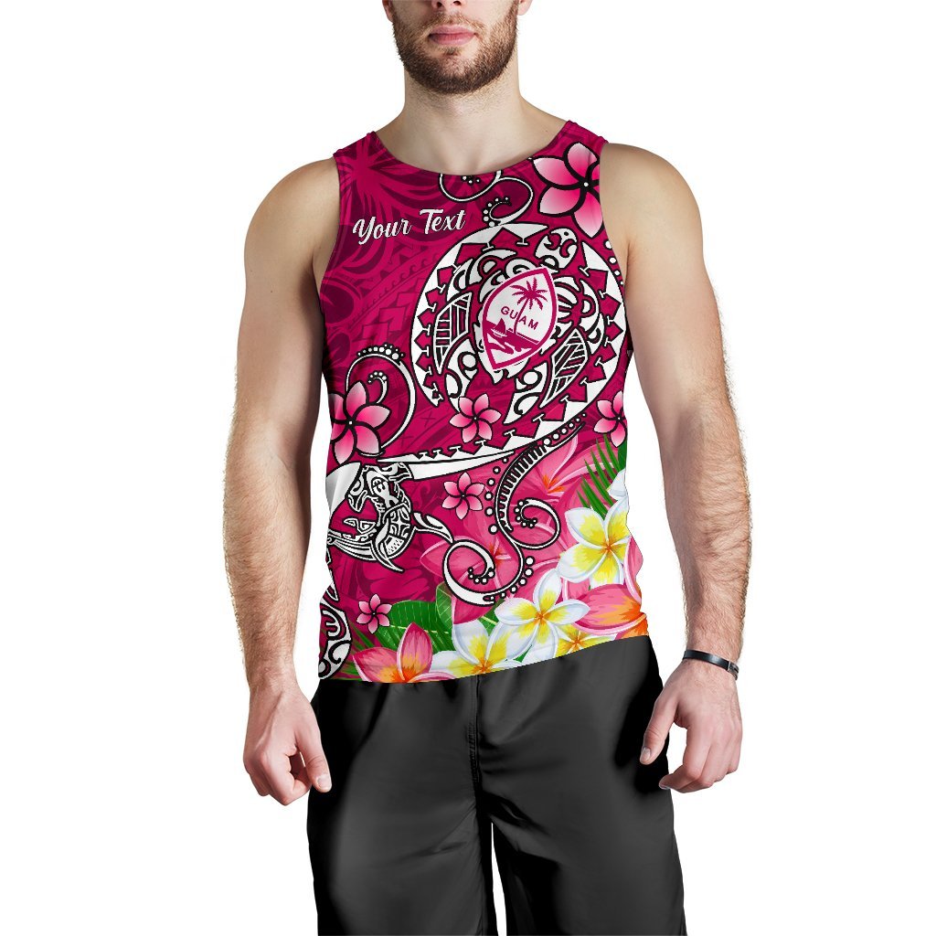 Guam Custom Personalised Men's Tank Top - Turtle Plumeria (Pink) - Polynesian Pride