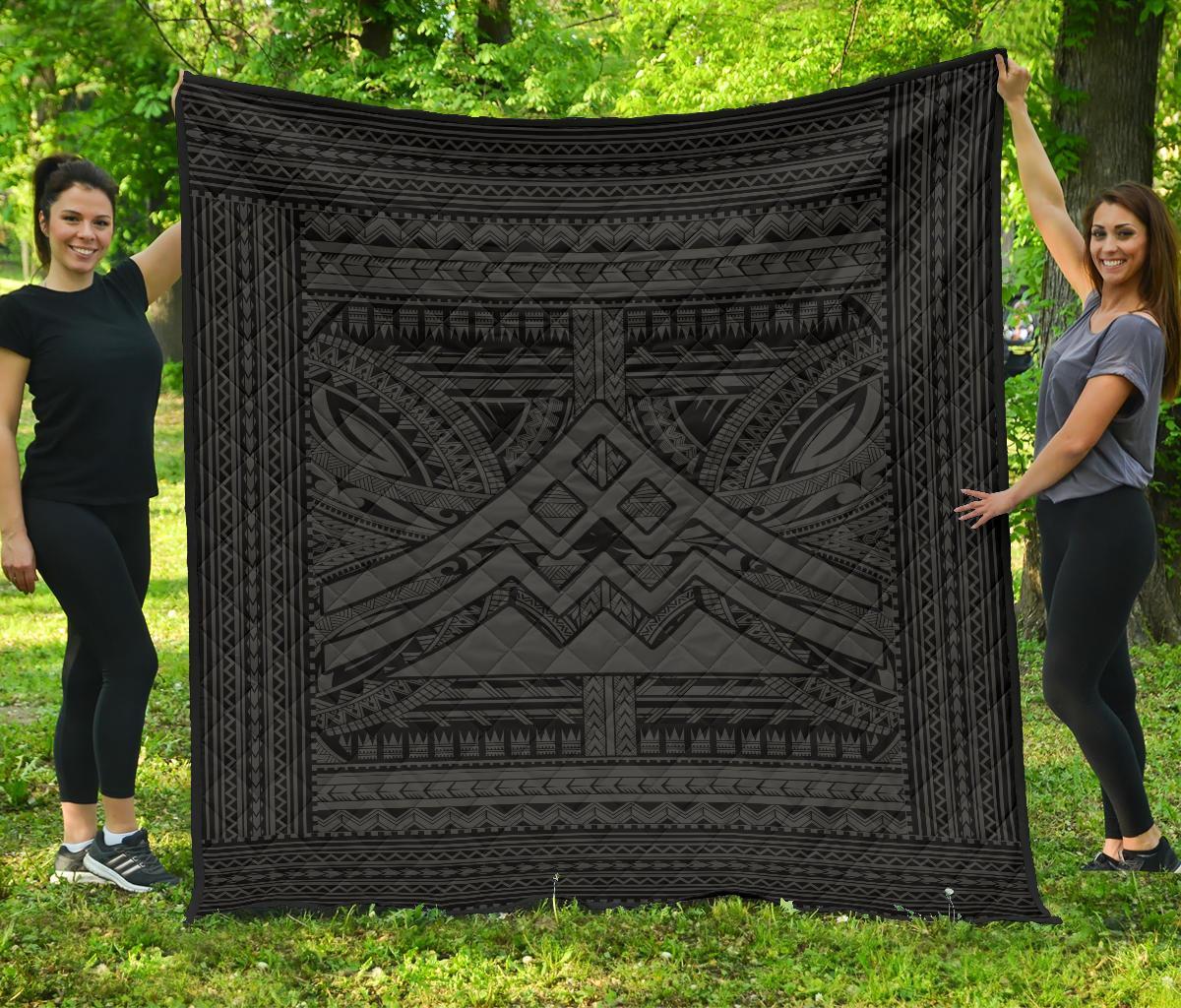 Hawaii Polynesian Mauna Kea Premium Quilt Grey Grey - Polynesian Pride