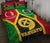 Vanuatu Polynesian Quilt Bed Set - Vanuatu Flag and Coat Of Arms Black - Polynesian Pride