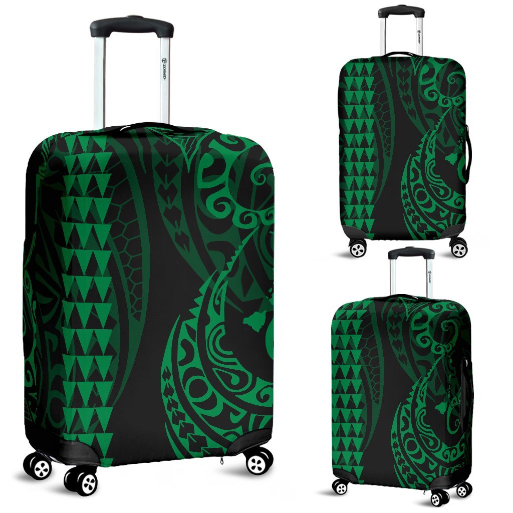 Hawaii Kakau Green Polynesian Luggage Covers Green - Polynesian Pride