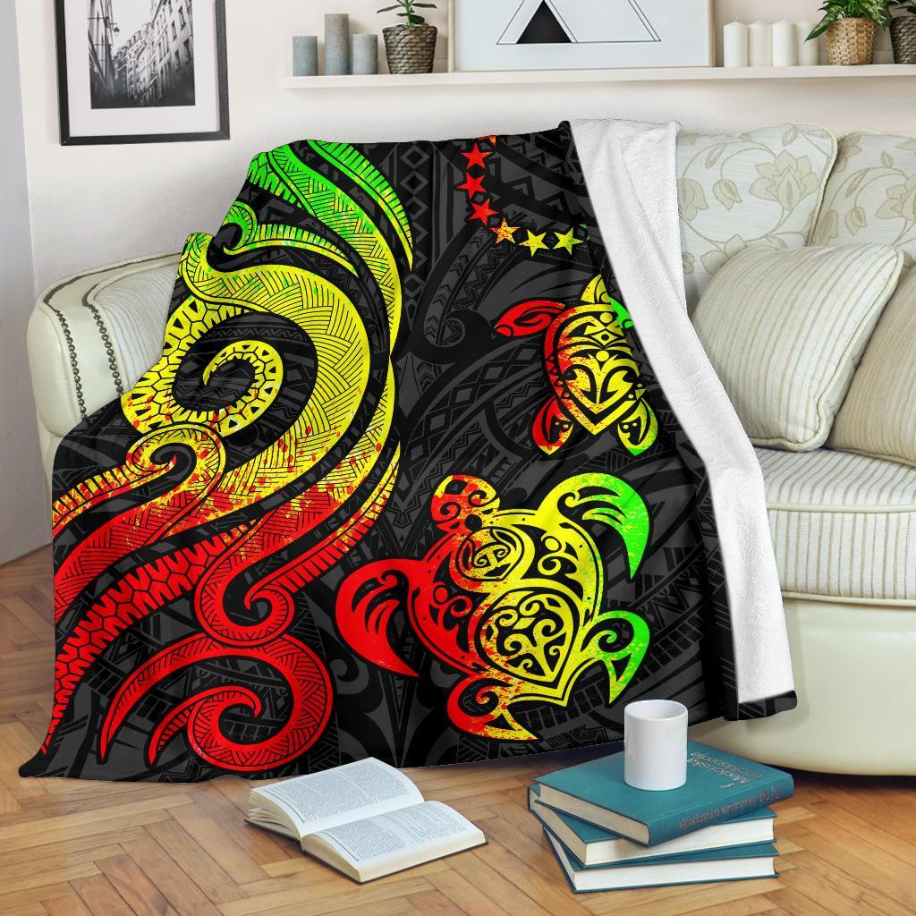 Cook Islands Premium Blanket - Reggae Tentacle Turtle One Style Reggae - Polynesian Pride