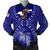 American Samoa Polynesian Men's Bomber Jacket - American Samoa Flag with Polynesian Tattoo Blue - Polynesian Pride