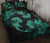 Hawaii Head Hammer Shark Hibiscus Turquoise Quilt Bed Set - Polynesian Pride