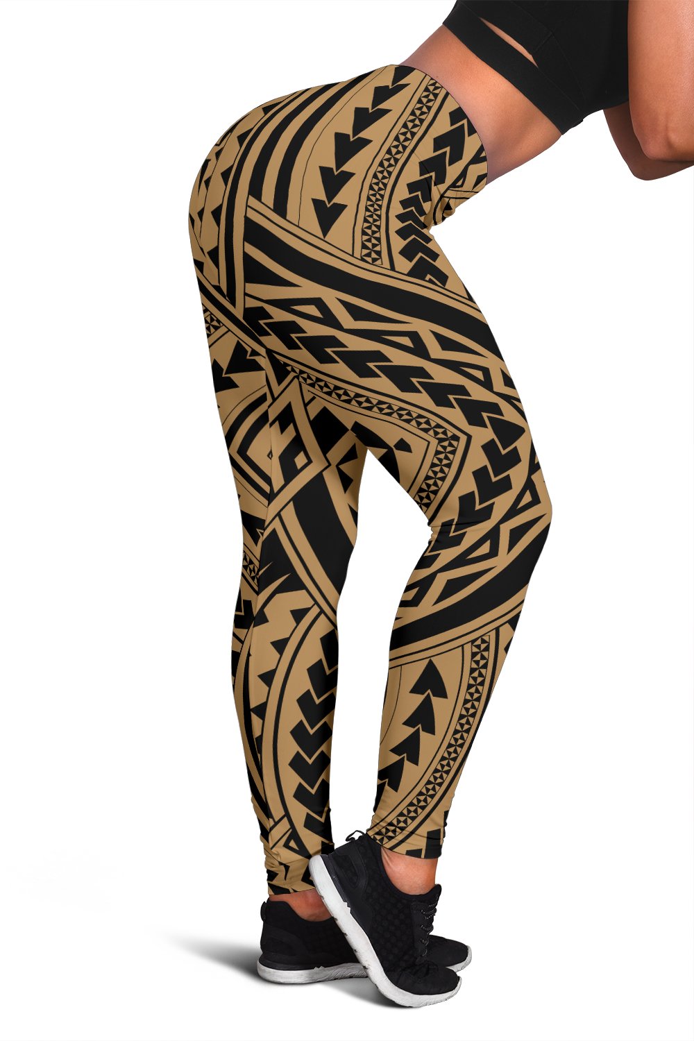 Polynesian Tradition Gold Hawaii Women's Leggings AH Gold - Polynesian Pride