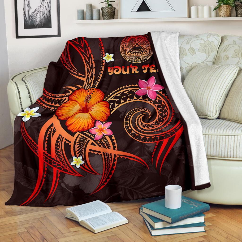 American Samoa Polynesian Personalised Premium Blanket - Legend of American Samoa (Red) White - Polynesian Pride