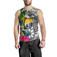 Nauru Custom Personalised Men's Tank Top White - Turtle Plumeria Banana Leaf Crest - Polynesian Pride