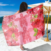 Hawaii Turtle Hibiscus Sarong - Pink Style Sarong One Size Pink - Polynesian Pride
