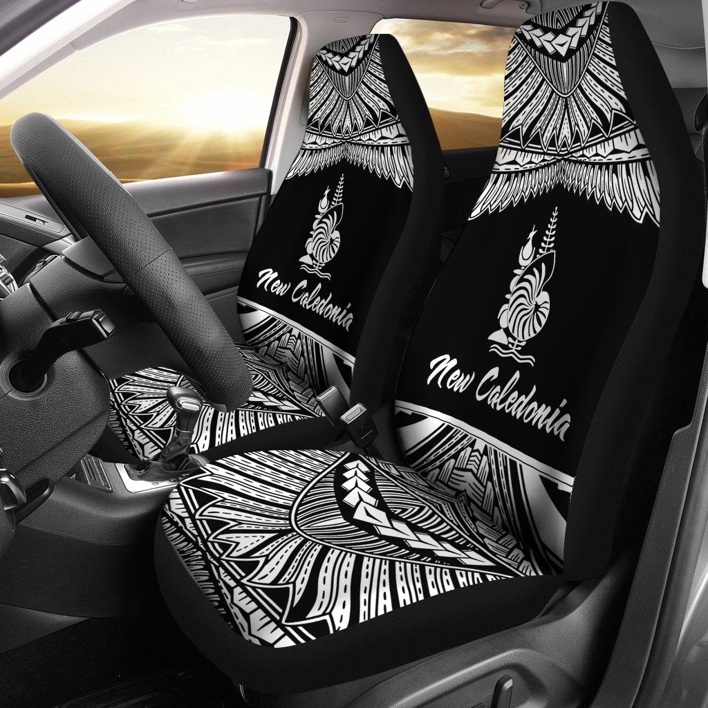 New Caledonia Polynesian Car Seat Covers - Pride White Version Universal Fit White - Polynesian Pride