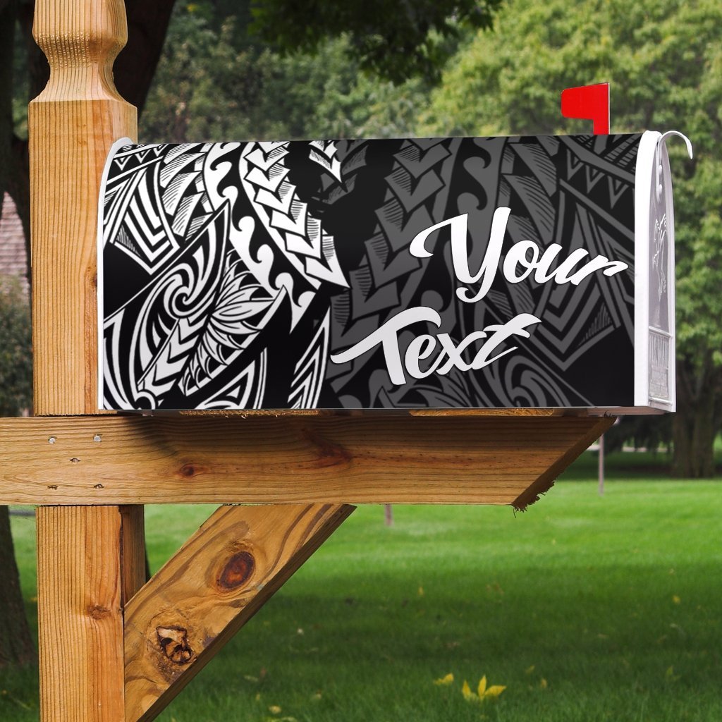 Niue Mailbox Cover - Custom Personalised Wings Style Mailbox Cover - Niue Black - Polynesian Pride