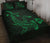 Hawaiian Map Hamerhead Shark Polynesian Quilt Bedding Set Green - Polynesian Pride