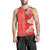 Hawaii Hibiscus Flower Polynesian Men's Tank Top - Curtis style - Orange - Polynesian Pride