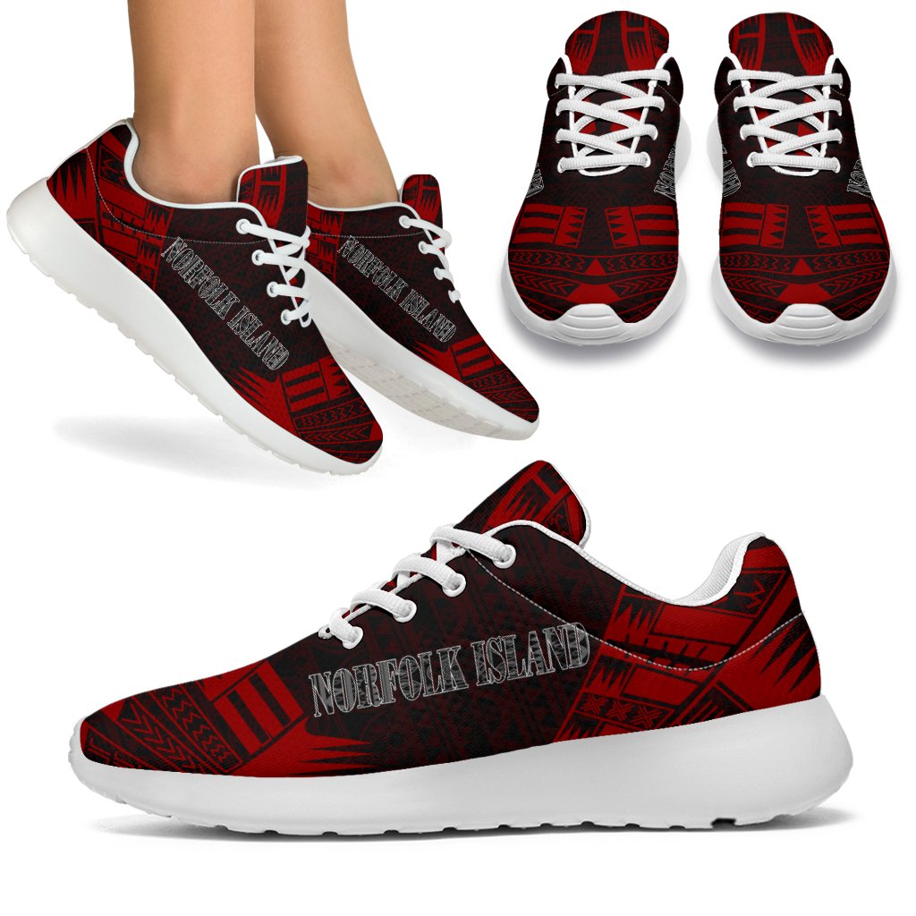 Norfolk Island Sport Sneakers - Polynesian Tattoo Red White - Polynesian Pride