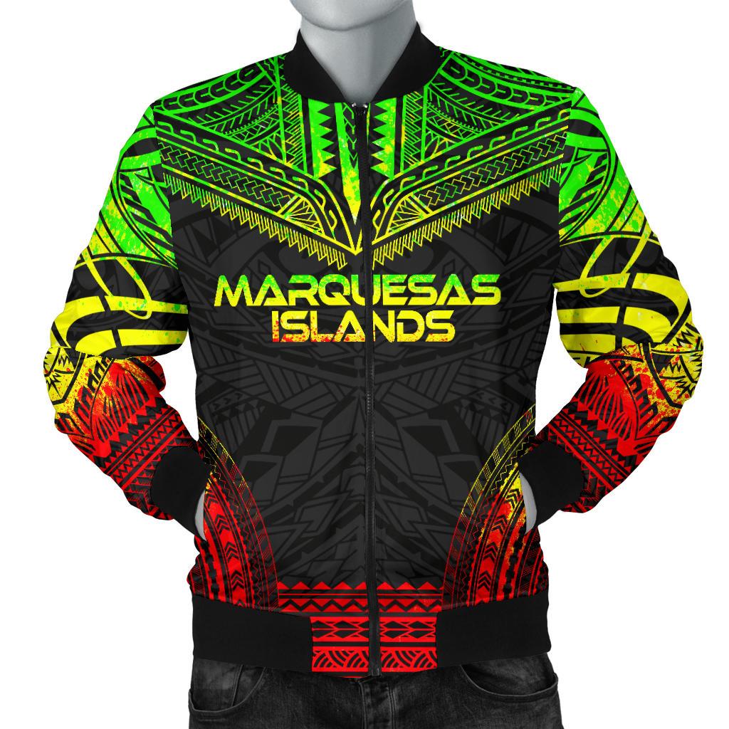 Marquesas Islands Polynesian Chief Men's Bomber Jacket - Reggae Version Reggae - Polynesian Pride