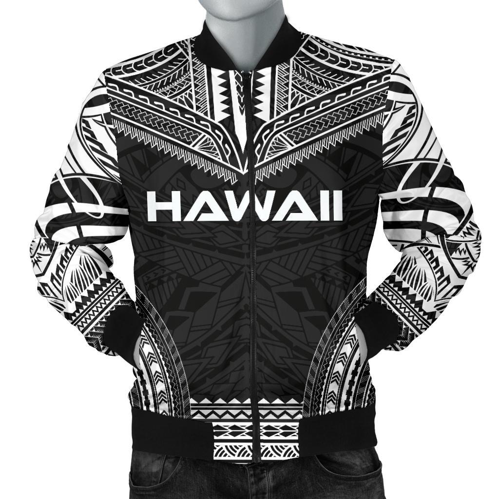 Hawaii Polynesian Chief Men's Bomber Jacket - Black Version Black - Polynesian Pride