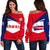 Hawaii Flag Women's Off Shoulder Sweater - Reg Style Red - Polynesian Pride