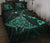 Hawaii Manta Ray Map Polynesian Turquoise Quilt Bed Set - Polynesian Pride