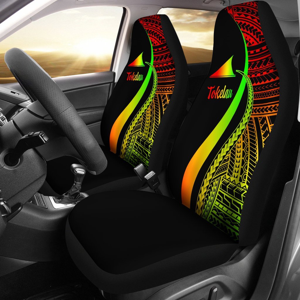 Tokelau Car Seat Covers - Reggae Polynesian Tentacle Tribal Pattern Universal Fit Reggae - Polynesian Pride