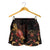 Niue Polynesian Women's Shorts - Turtle With Blooming Hibiscus Gold - Polynesian Pride