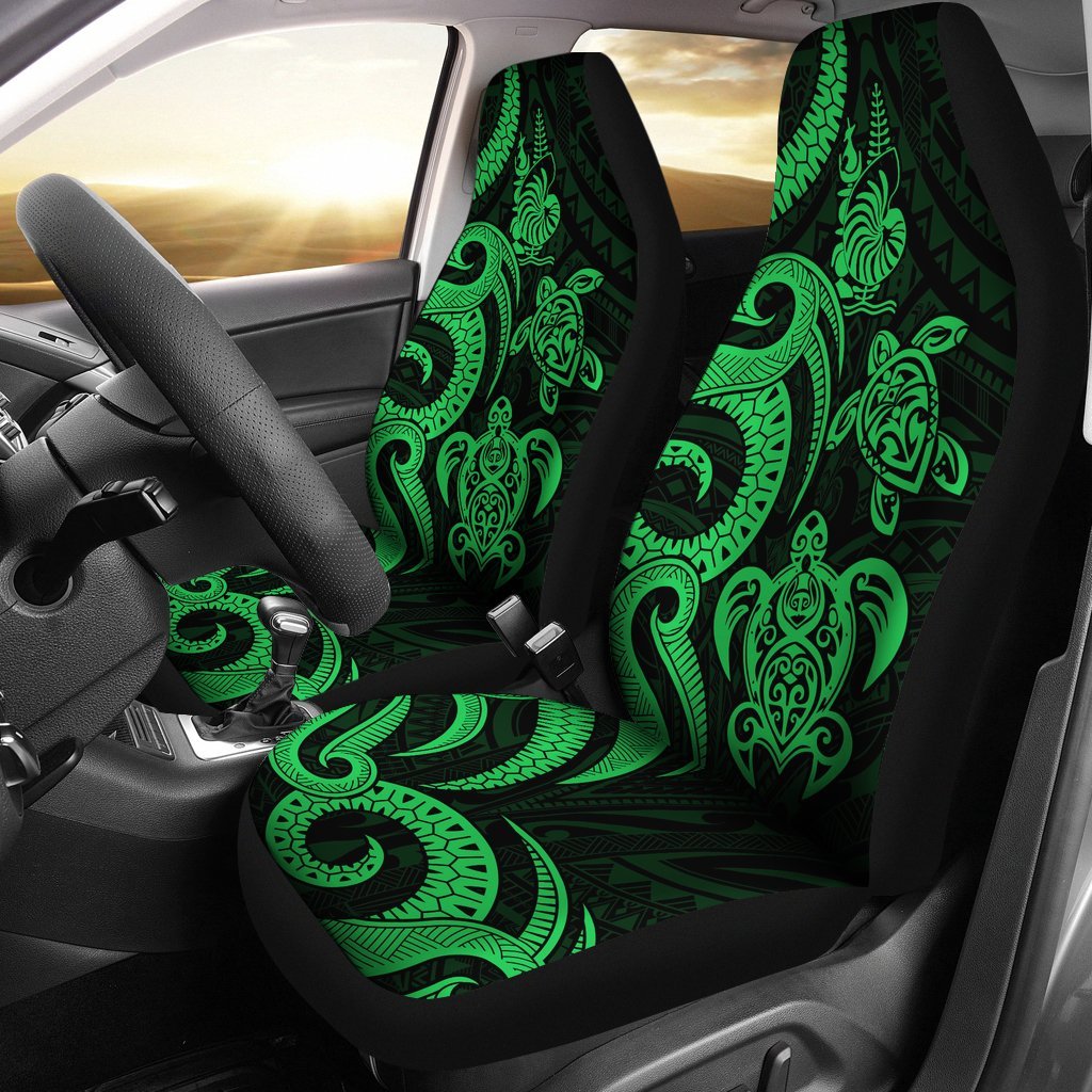 New Caledonia Car Seat Covers - Green Tentacle Turtle Universal Fit Green - Polynesian Pride