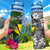 Hawaii Custom Personalised Hydro Tracking Bottle - Turtle Plumeria Banana Leaf Hydro Tracking Bottle 32oz Large Black - Polynesian Pride