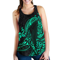 Polynesian Hawaii Women's Racerback Tank - Polynesian Turquoise Humpback Whale - Polynesian Pride