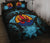 Tahiti Polynesian Quilt Bed Set Hibiscus Blue Black - Polynesian Pride