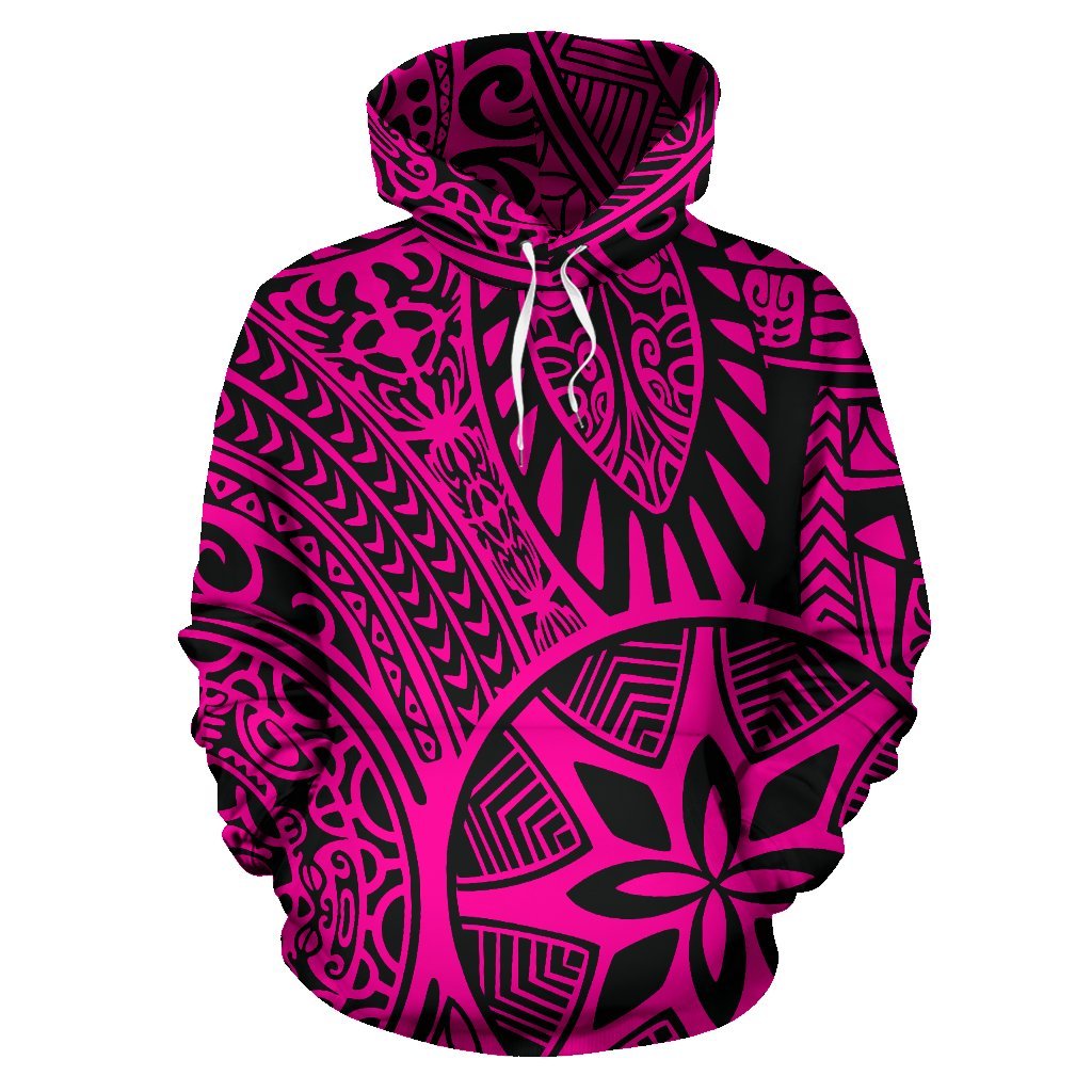 Hawaii Hoodie Polynesian Hawaiian Style Tribal Tattoo Pink Pullover Unisex Art - Polynesian Pride