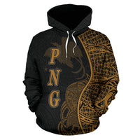 Papua New Guinea Polynesian Hoodie Coconut Tree Gold - Polynesian Pride