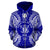 Niue Polynesian All Over Zip up Hoodie Map Blue - Polynesian Pride