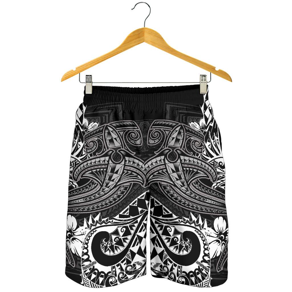 Polynesian Men's Shorts - White Shark Polynesian Tattoo - Polynesian Pride