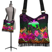 Papua New Guinea Personalised Crossbody Boho Handbag - Summer Hibiscus - Polynesian Pride