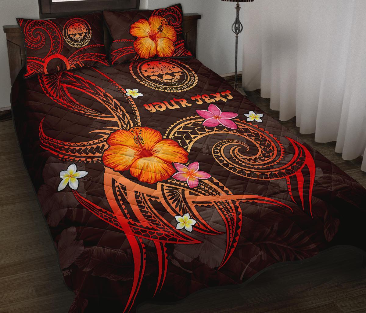 Federated States of Micronesia Polynesian Personalised Quilt Bed Set - Legend of FSM (Red) Red - Polynesian Pride