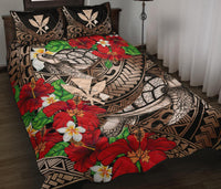 Kanaka Maoli (Hawaiian) Quilt Bed Set - Waves Polynesian Turtle Hibiscus - Polynesian Pride