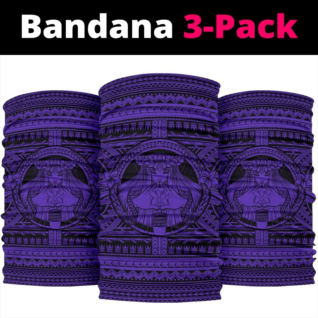 Hawaii Kanaka Pele Polynesian Bandana Circle Purple One Size Purple - Polynesian Pride