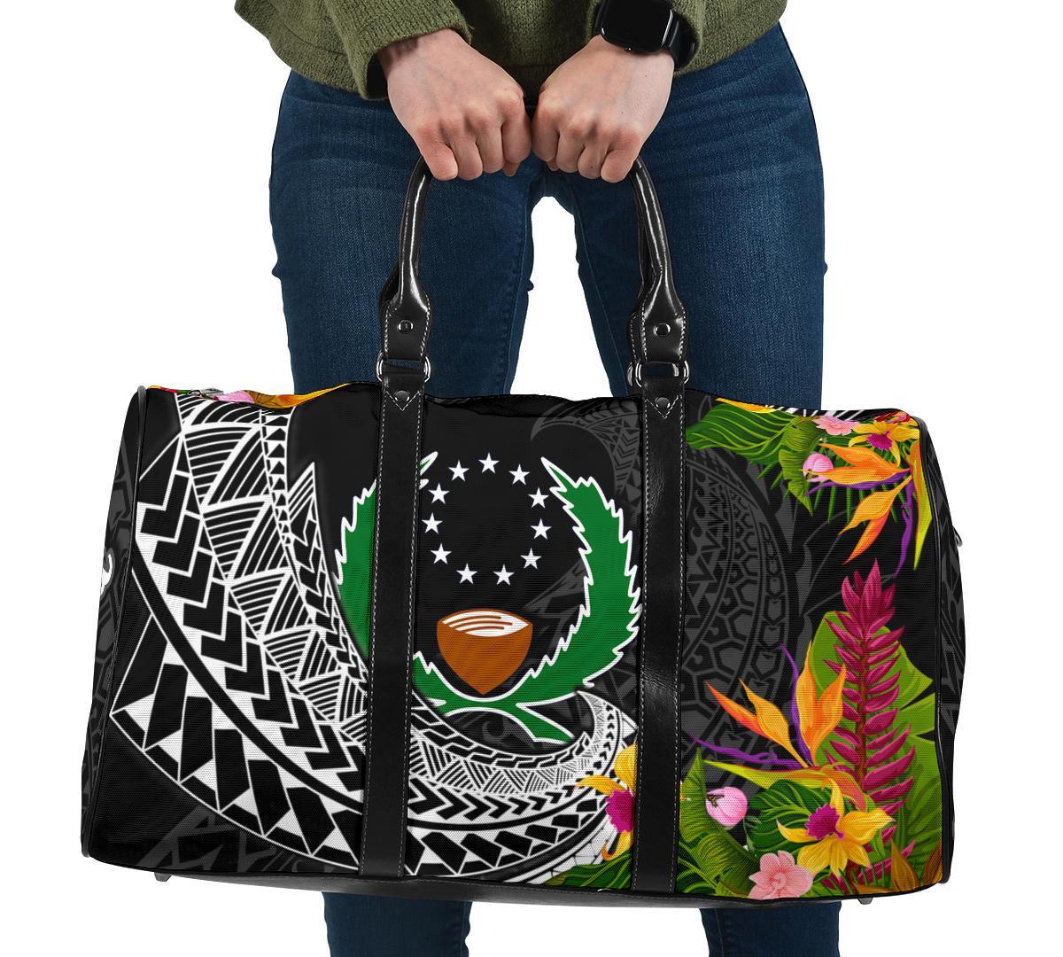 Pohnpei State Travel Bag - Custom Personalised Seal Spiral Polynesian Patterns Travel Bag - Black - Pohnpei State One size Black - Polynesian Pride