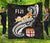 Fiji Premium Quilt - Fiji Seal Polynesian Patterns Plumeria (Black) - Polynesian Pride