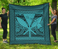 Hawaii Polynesian Kanaka Maoli Premium Quilt Blue Blue - Polynesian Pride