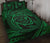 Hawaiian Kanaka Honu Hibiscus Tornando Green Polynesian Quilt Bed Set - Polynesian Pride