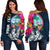 Guam Custom Personalised Women's Off Shoulder Sweater - Summer Blue - Polynesian Pride