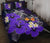 Hawaii Turtle Purple Hibiscus Polynesian Quilt Bed Set - Anne Style - AH - Polynesian Pride