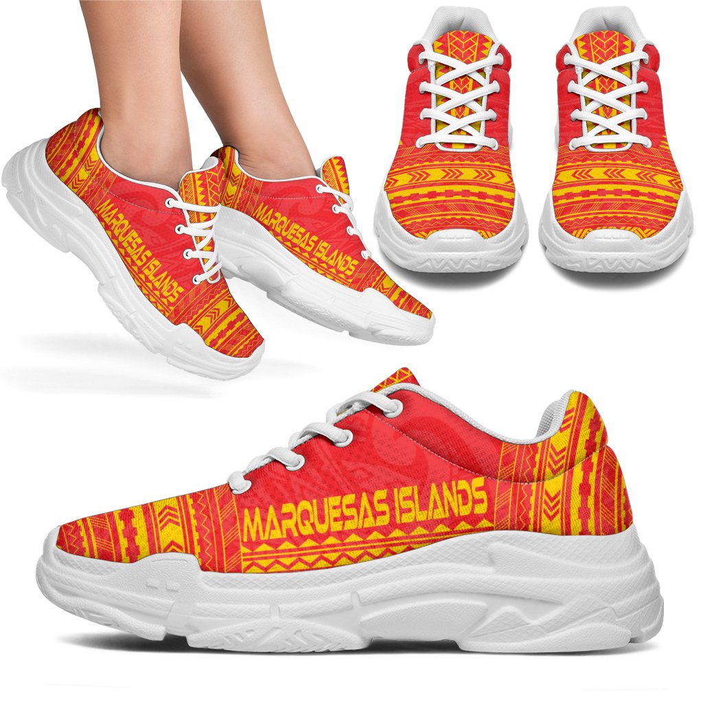 Marquesas Islands Chunky Sneakers - Polynesian Chief Flag Version - Polynesian Pride