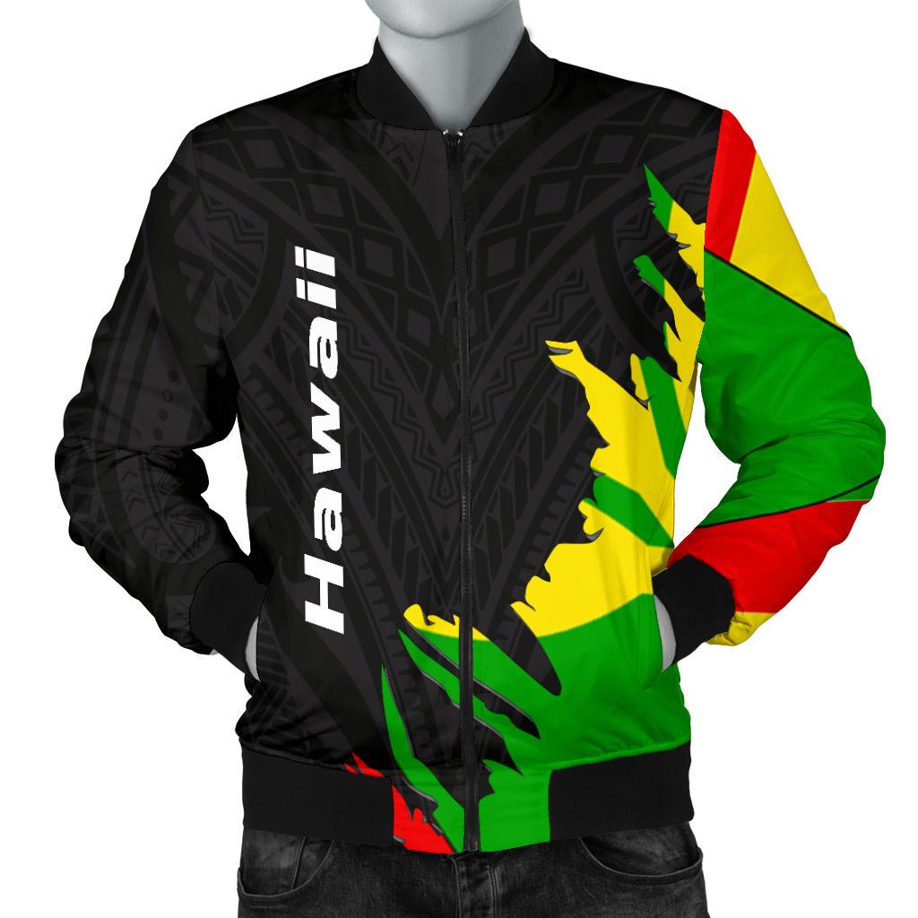 Hawaii Men's Bomber Jacket - Wrap Style Black - Polynesian Pride