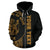 Niue Polynesian Custom Zip up Hoodie Line Gold - Polynesian Pride