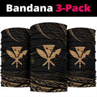 Hawaii Kanaka Map Polynesian Bandana 3 - Pack - Gold - Polynesian Pride